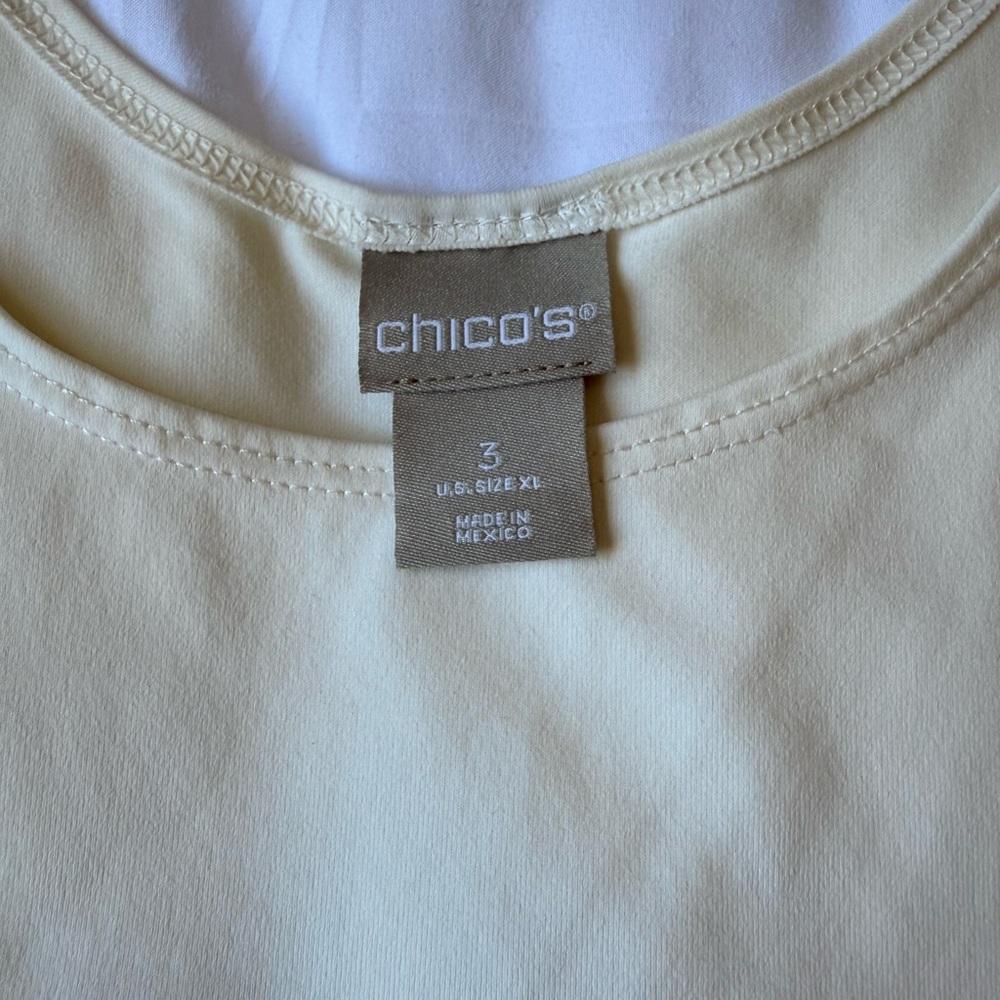 Chico's Ivory Sleeveless Scoop Neck Tank Top Women's Size XL (Chicos Size 3) - Picture 5 of 5